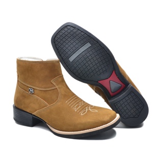 Bota Botina Texana Feminina Masculina Country Couro Sapatão Confort