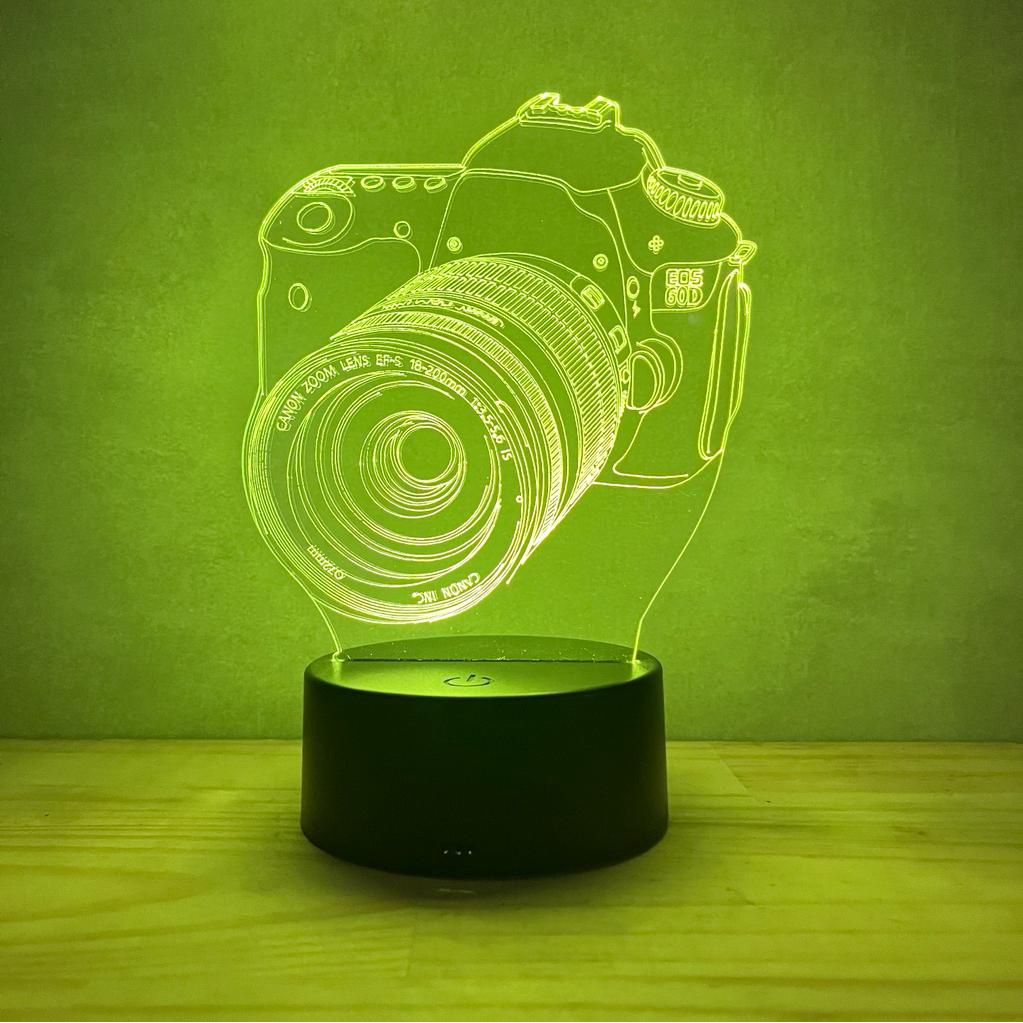 Luminária LED 3D abajur de Mesa / Luz Noturna Presente Criativo / Decoração - Cãmera fotográfica, fotógrafo, fotografia