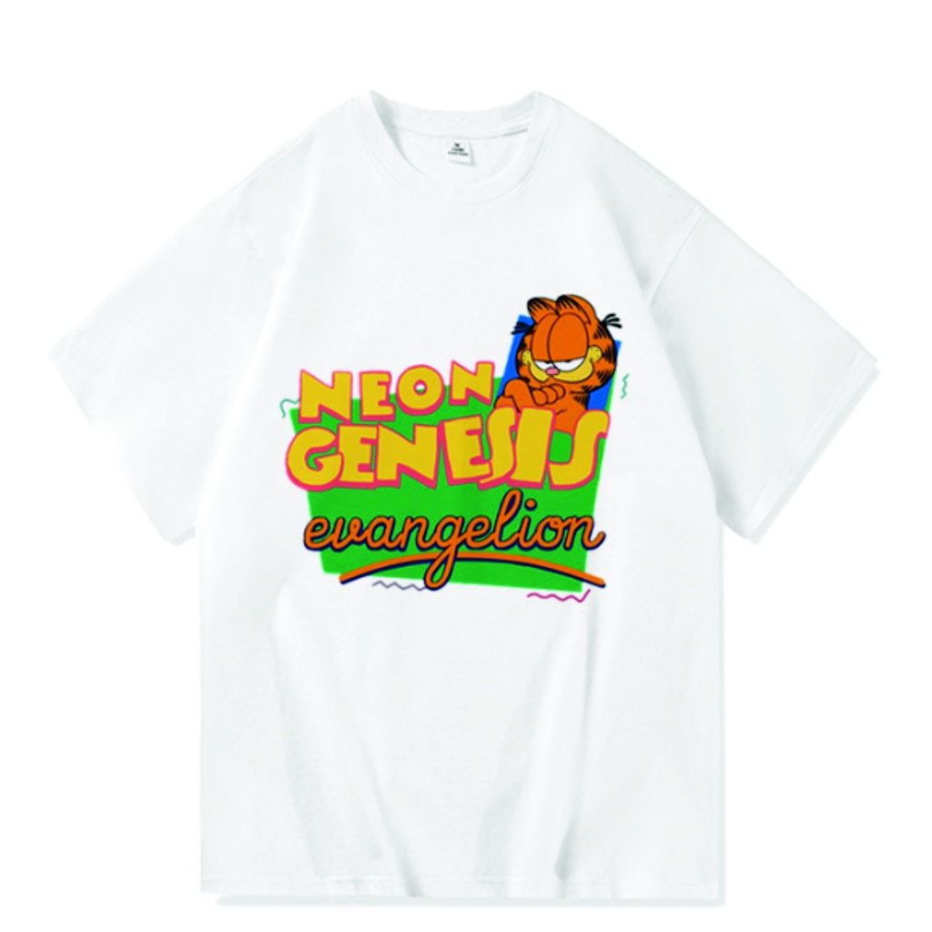 Camiseta Anime Neon Genesis Evangelion Garfield Unissex