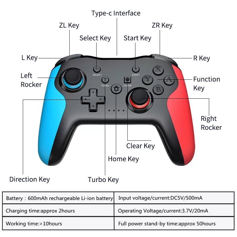 Controle VILCORN Joypad Para Nintendo Switch (L/R) Cruzamento