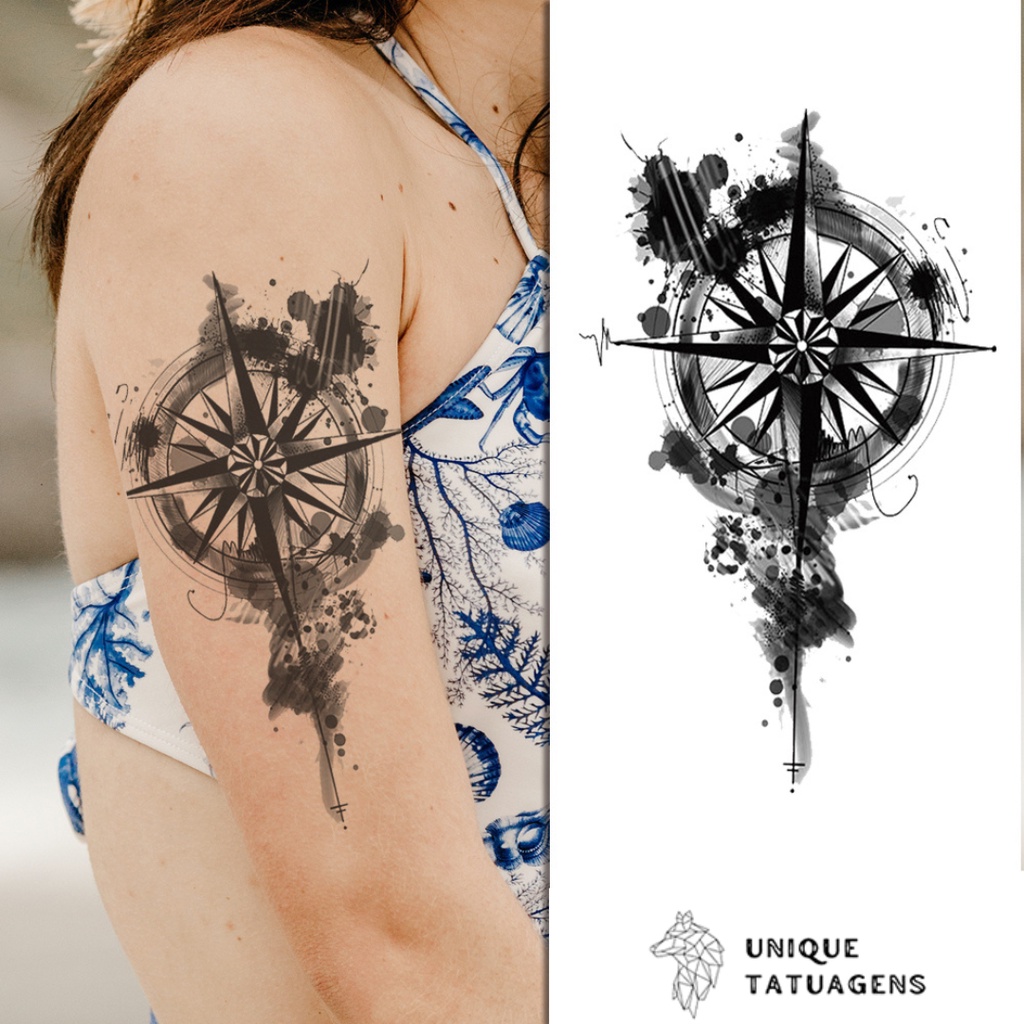 Tatuagem Fake - Rosa dos Ventos - Realista Tattoo | Shopee Brasil