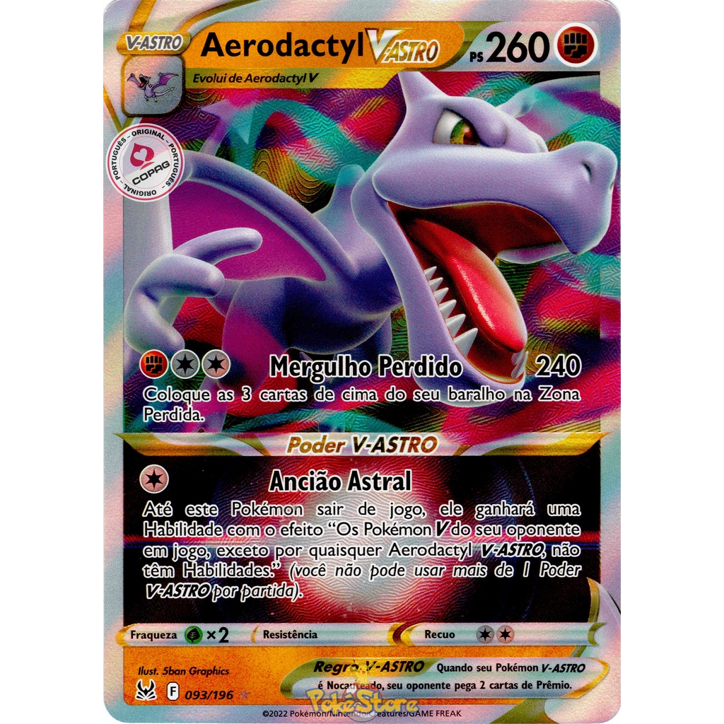 Carta Pokemon Aerodactyl V-Astro Português Card Original Copag