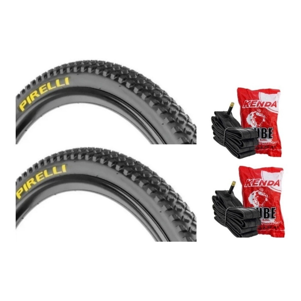 Par 2 Pneus Pirelli Scorpion Mtb Aro 26x2.0 + 2 câmara de Ar 26 Kenda