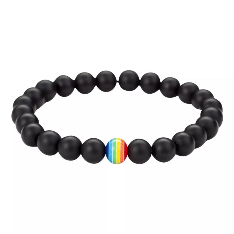 pulseira bracelete Bolinhas 8mm LGBT Orgulho Pride Arco Iris