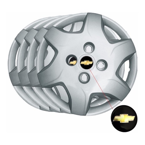 Jogo 4 Calota Aro 13 Celta 2014 2015 Prata Modelo Original