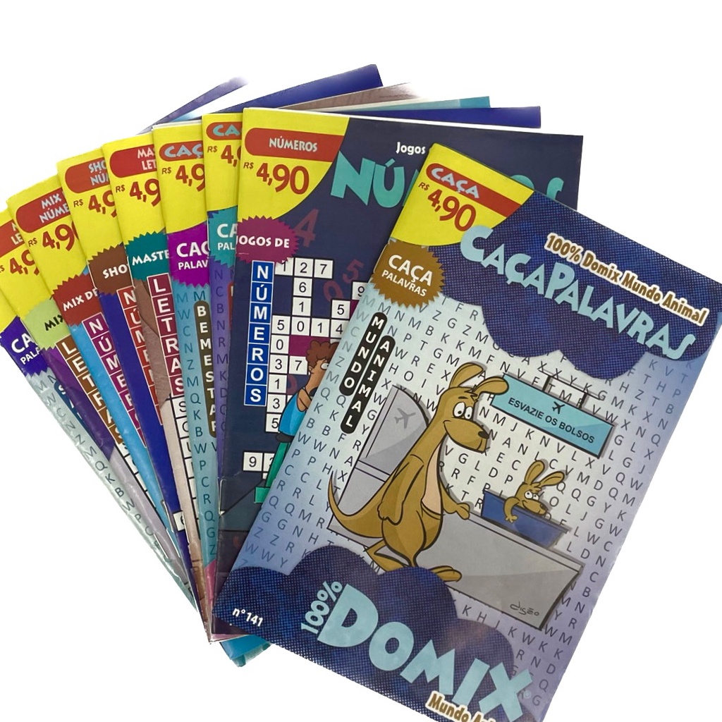 100 Revistas Passatempos Sortidos Caça Palavras Letrix Números Atacado 100% Domix