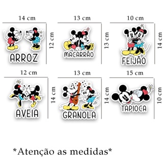Adesivo para Potes de Mantimentos Mickey e Minnie Mod01