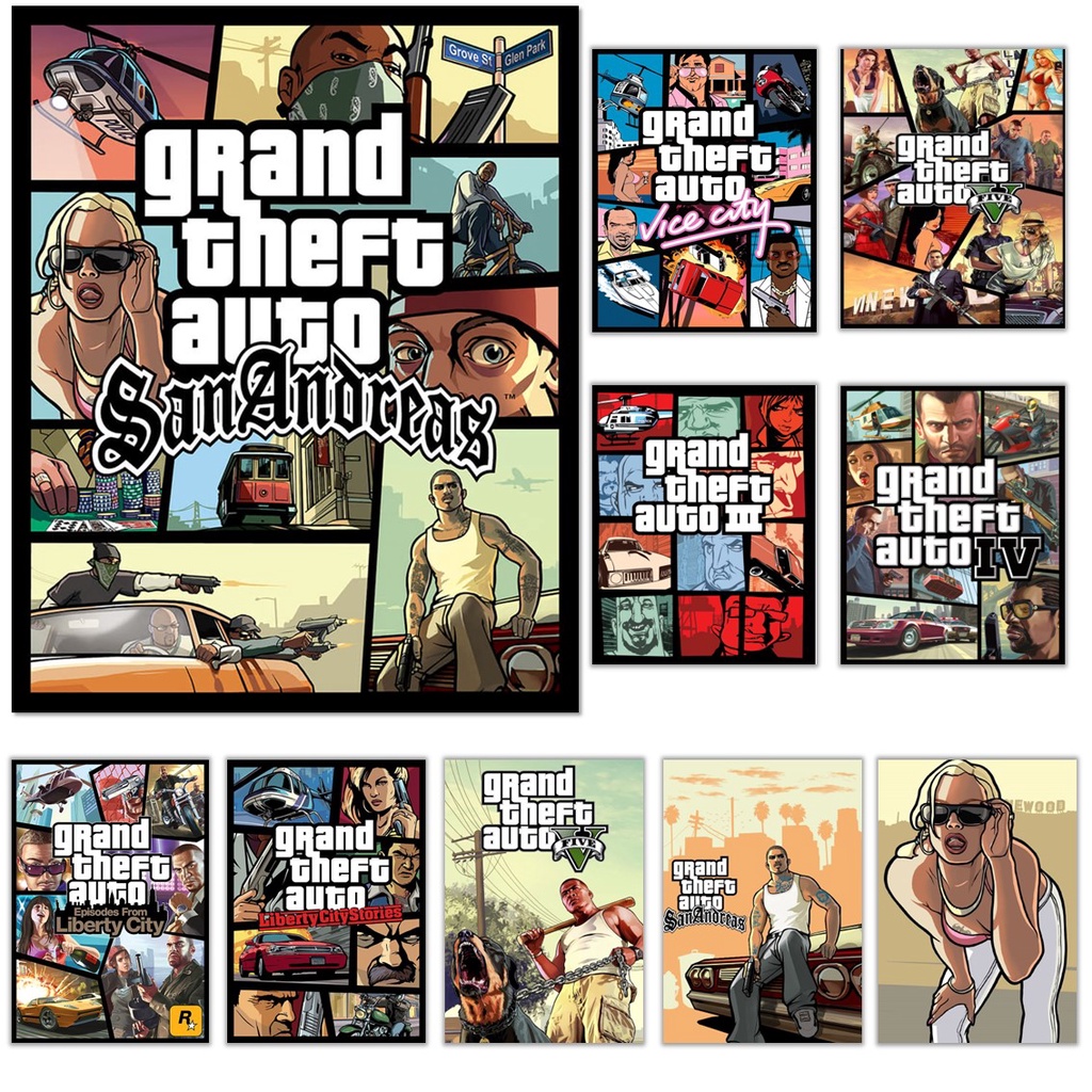 Quadro decorativo A4 GTA: Vice City, game, gamer, jogos