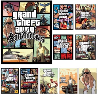 Quadro decorativo A4 GTA: San Andreas, game, gamer, jogos