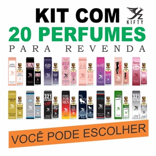 KIT COM 20 PERFUMES DE 15 ML CADA - BD COSMÉTICOS * LEIA A DESCRIÇÃO ANTES DA SUA COMPRA *