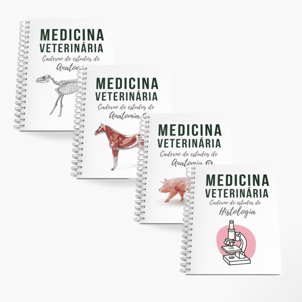 Kit Calouro Veterinária 04 unidades Vetbooks (Anatomia vol. 01, 02