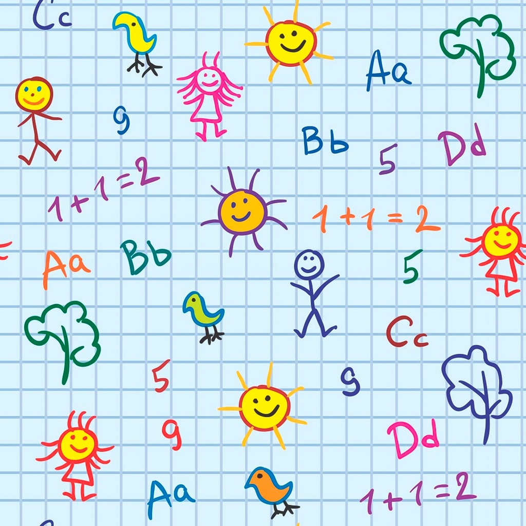 Papel de parede Autoadesivo Infantil Escolinha Alfabeto