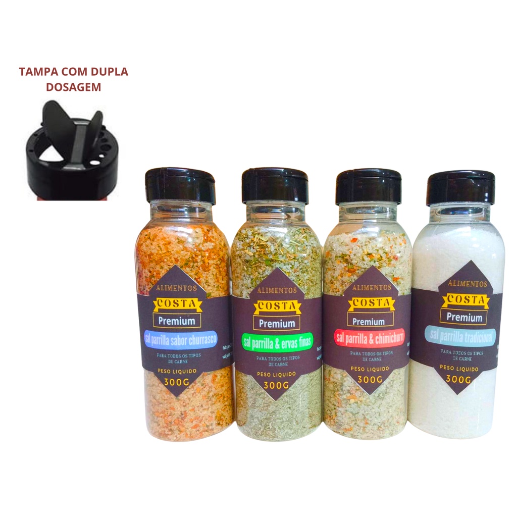 KIT 4 SAL PARRILA 300G PARA CHURRASCO VARIOS SABORES