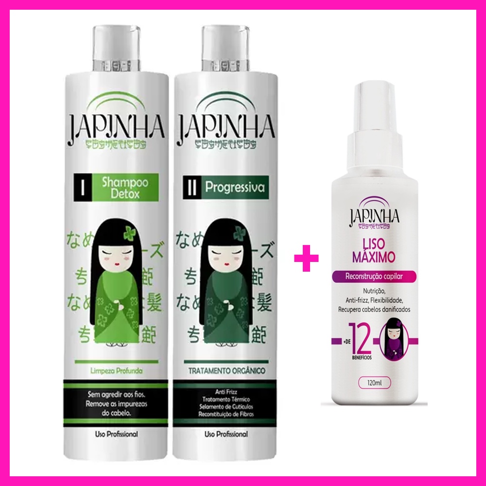 Japinha Progressiva Orgânica sem Formol + Protetor Térmico 120ml