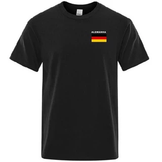 Camisa 100% Algodão Bandeira Alemanha Uniforme Passeio