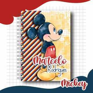 Caderno Escolar Universitário Mickey Aquarelado - 1 matéria