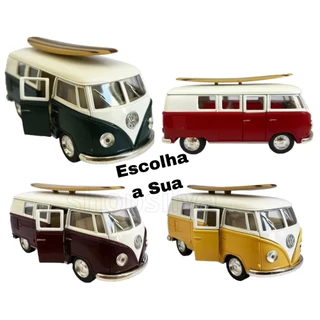 Miniatura Carrinho Volkswagem Kombi Com Prancha 1963 abre a porta original