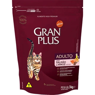 Ração GranPlus Gatos Adultos Salmão e Arroz 3kg