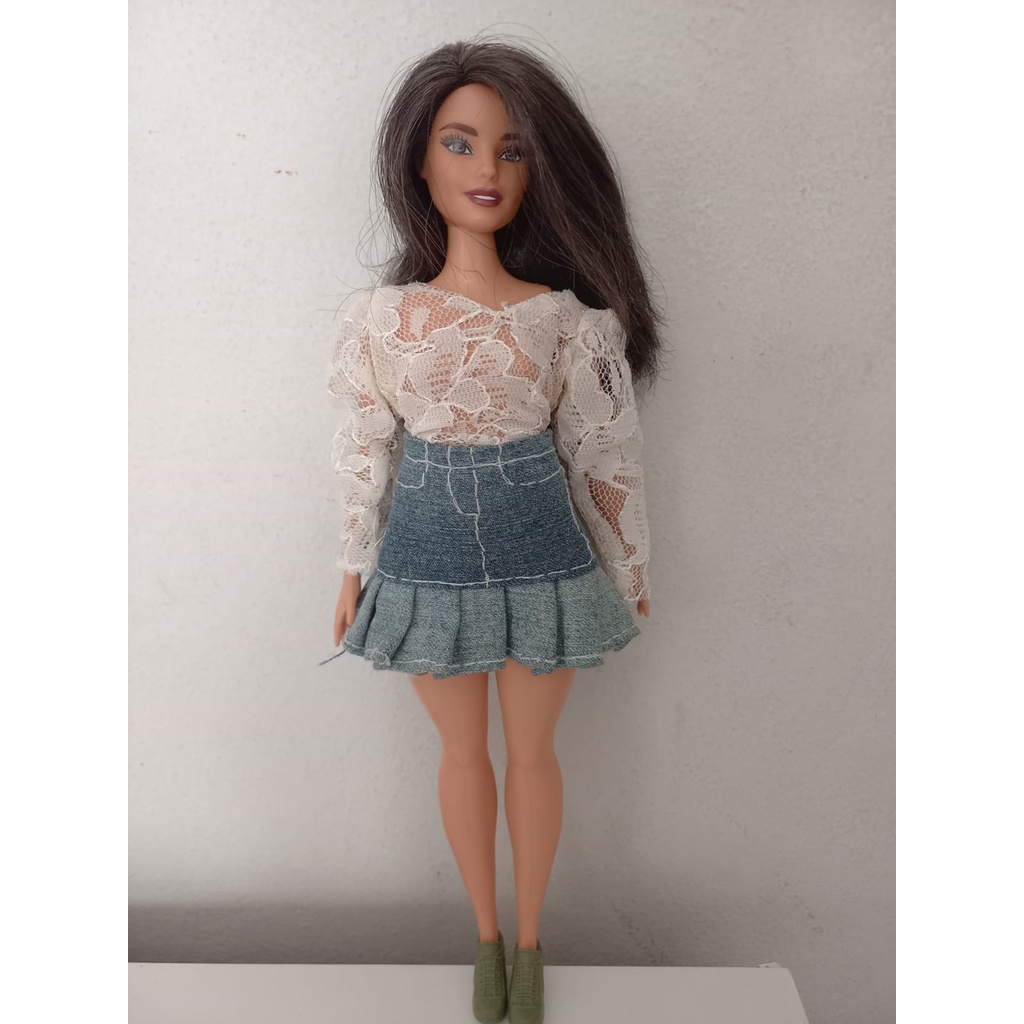 Como Fazer Roupa Para Barbie Fácil, Blusa e Saia Para Boneca Fácil de Fazer