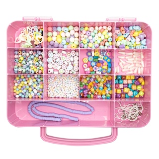 Kit Infantil Iniciante Colorido Miçangas Strap Phone 3 Em 1