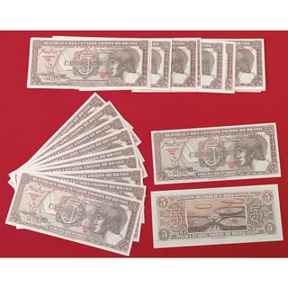 Antiga nota/cédula - 5 Cruzeiros - Ano 1963. Índio SOB/FE - Original - (1 unidade) - Numismática