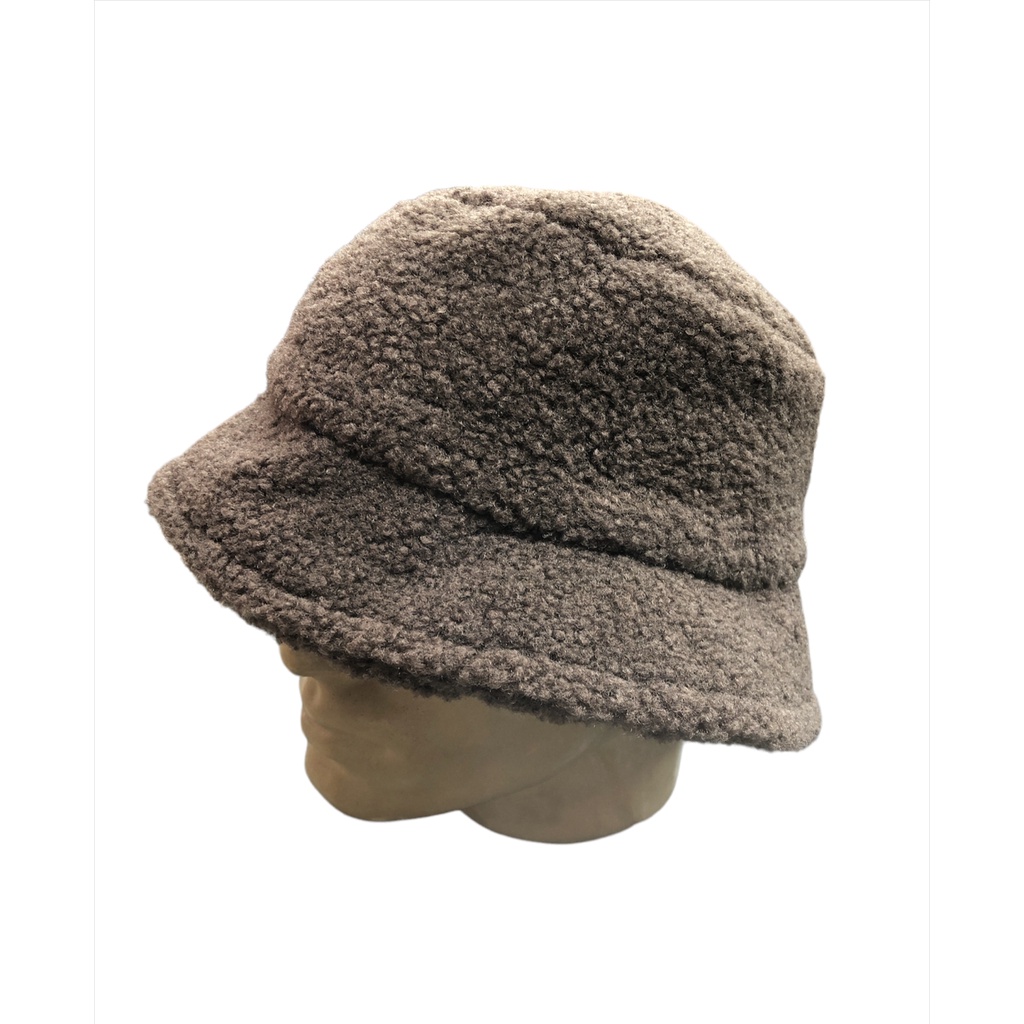 Chapéu Bucket Inverno Tecido Lã sintética Felpudo Peludo Regulagem