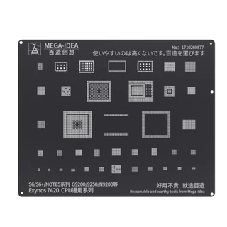Qianli Mega-idea Estêncil preto reballing BGA para Samsung S6/S6+/NOTE5 Series, G9200/9250/N9200 e EXYNOS 7420 CPU universal series