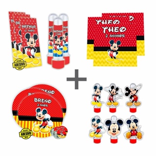 Kit 80 adesivos tags rótulos latinha caixinha tubete aplique Mickey Mouse