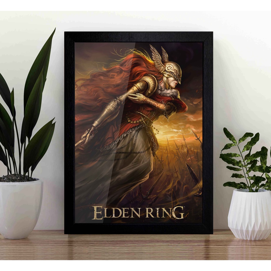 Quadro Elden Ring A3 - com Acrílico na frente (Tamanho 45.5 X 33 Cm) Poster Decorativo com Moldura