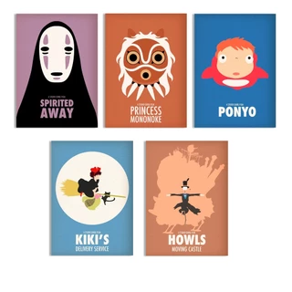 Placa decorativa MDF Stúdio Ghibli - Quadro de anime A4