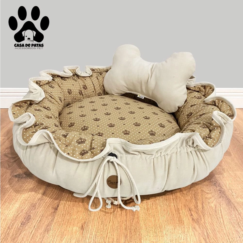 Imagem do produto Caminha Redonda Dupla Face, com almofada de ossinho, varias cores e estampas no catálogo Master Pet