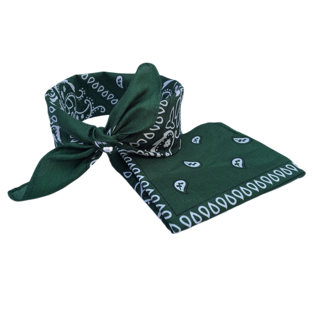 Bandana Estampada Lenço Verde Escuro