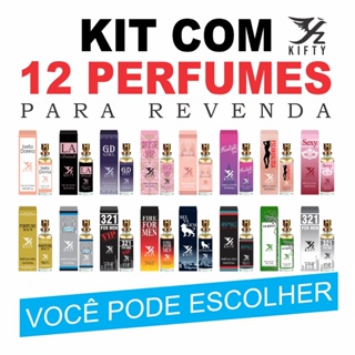 KIT COM 12 PERFUMES DE 15 ML CADA - BD COSMÉTICOS * LEIA A DESCRIÇÃO ANTES DA SUA COMPRA *