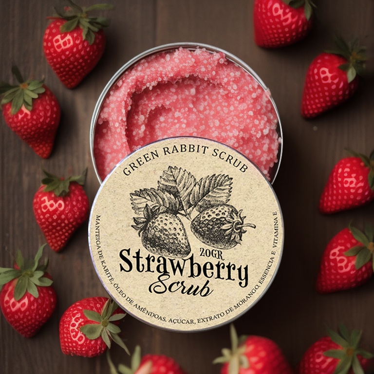 Esfoliante Labial Morango Lip Scrub Natural