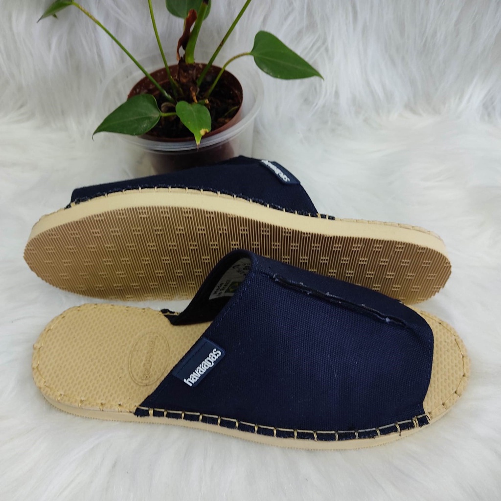 Sandália Sapatilha Feminina Mule Evolution em lona Azul Marinho, super ...
