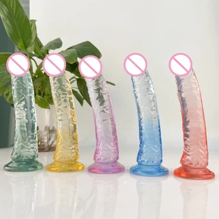 Prótese peniana Pênis Dildo de Silicone em Degradê Formato De Glande E Possui Ventosa YJ-JB em Oferta na Shopee