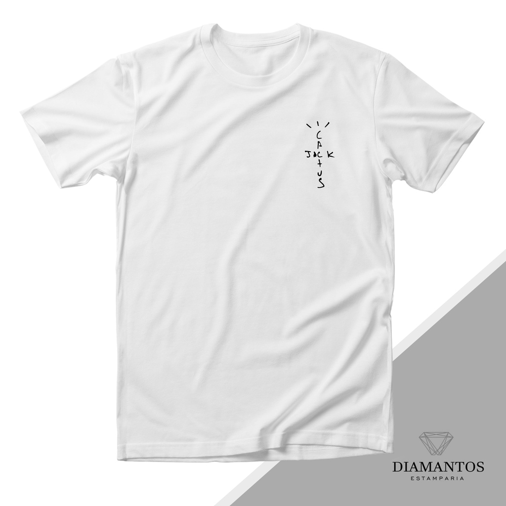 Camiseta Cactus Jack Records Rapper Travis Scott branca e Camiseta Cactus Jack Records Rapper Travis Scott branca e