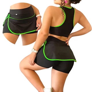 Short Sainha Fitness Elástico Suplex Elastano Treinos Academia Crossfit Corrida Levinho Geladinho
