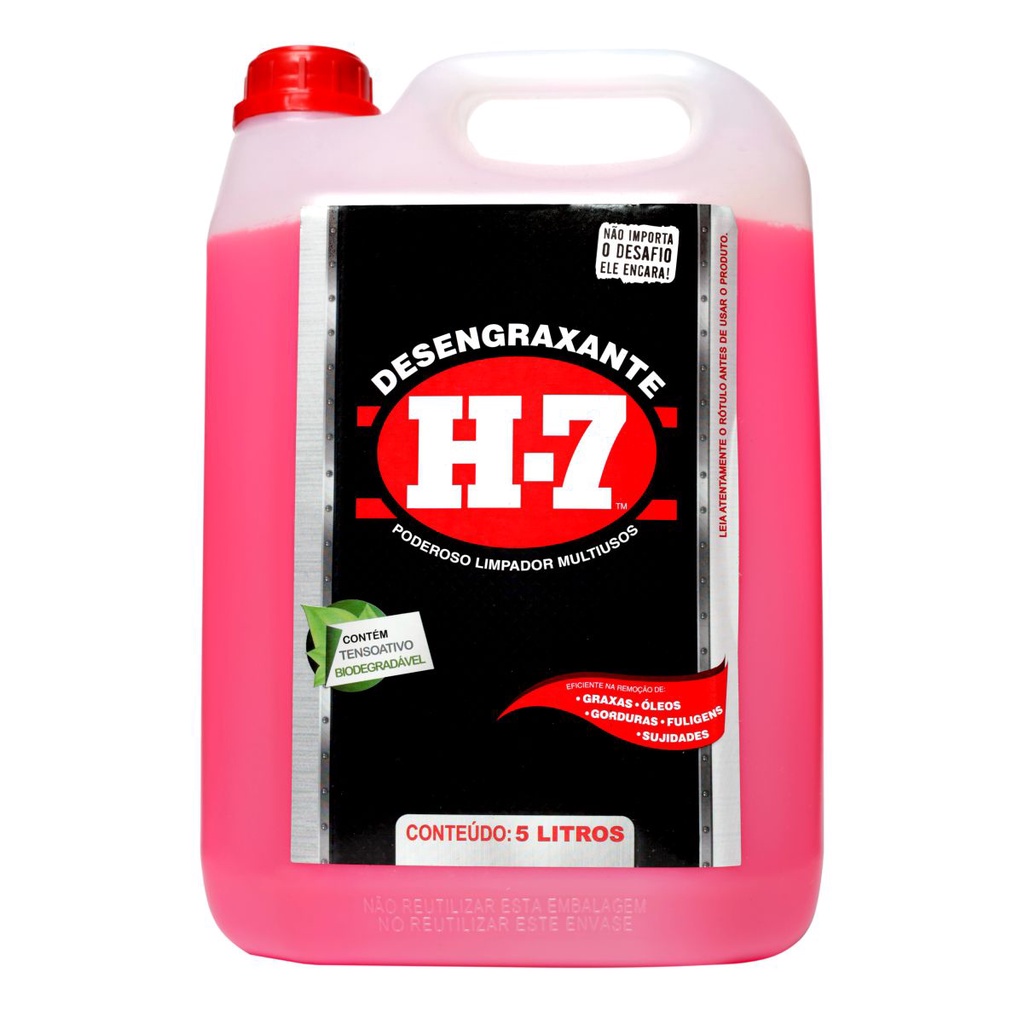 Desengraxante H-7 - 5 Litros - Limpeza Pesada - H7 Original