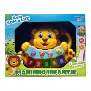 Piano Teclado Animal Brinquedo Infantil Sons Fazenda Sitio - AZUL