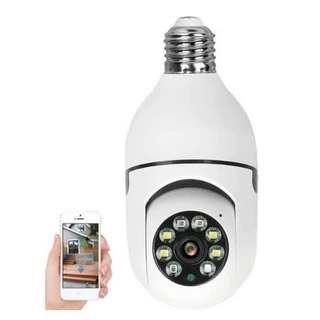 HD 1080P 360 ° lâmpada inteligente Rotação Auto Tracking Câmera Panorâmica Wireless Wifi PTZ Câmera IP Segurança Domésticelular, pc ...PRONTO PARA ENTREGA
