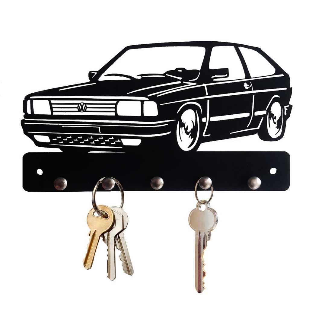 Porta Chave MDF Gol Quadrado Ap 20 cm Quadro Decorativo Vasado Preto