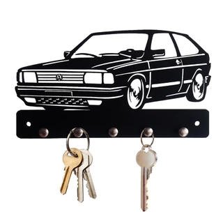 Porta Chave MDF Gol Quadrado Ap 20 cm Quadro Decorativo Vasado Preto