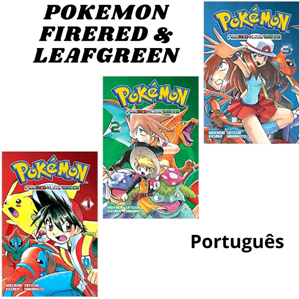 POKEMON (MANGÁ) FIRERED & LEAFGREEN Novo Lacrado Volumes 1,2,3 Português