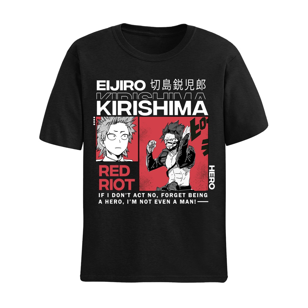 Camiseta Basica Camisa Eijiro Kirishima Red Riot Boku No Hero Anime ...