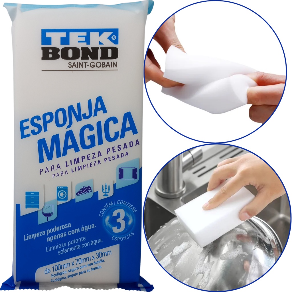 2 Pack X 3 Esponjas Mágica Tekbond Limpieza Quita Manchas