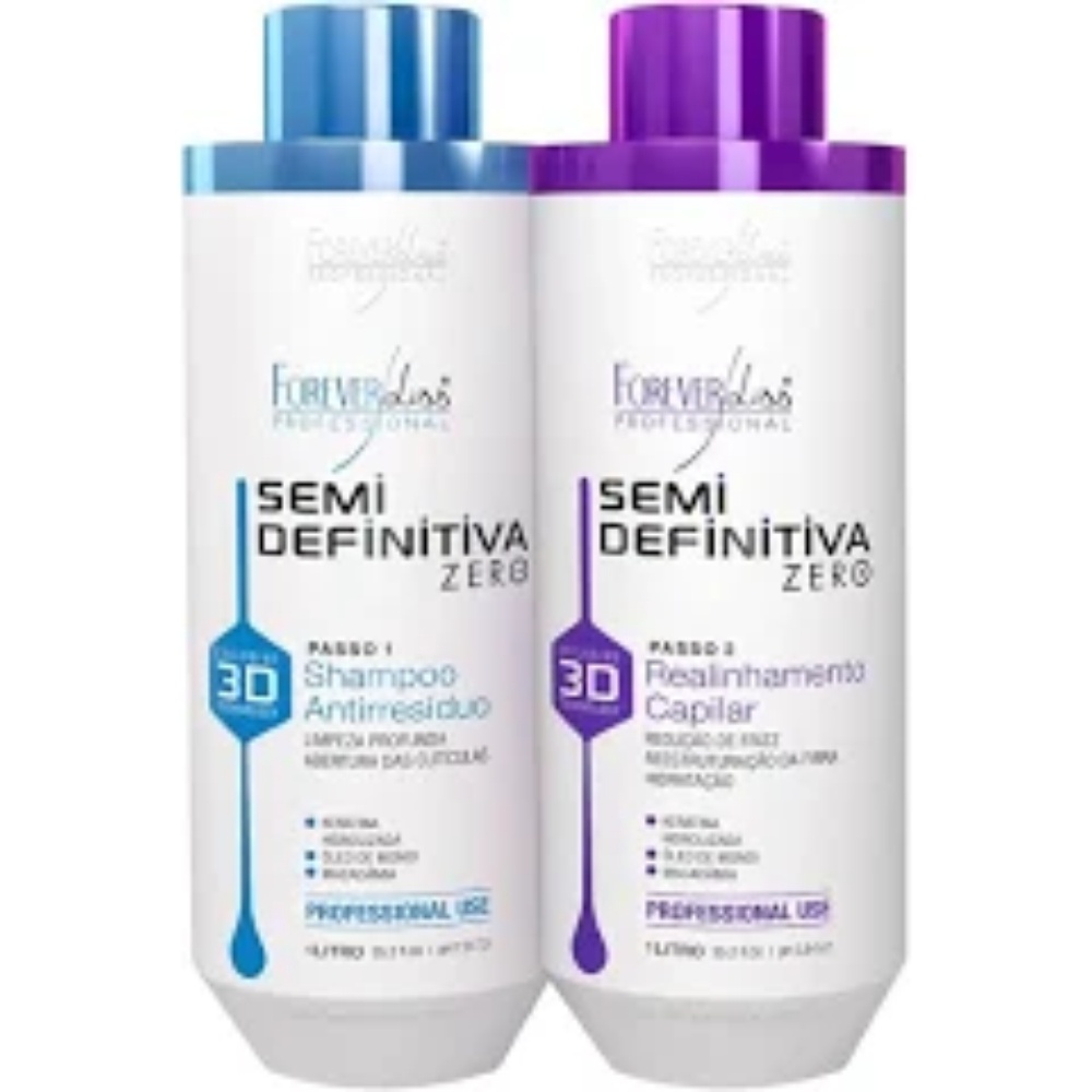 Kit Forever Liss Professional Semi Definitiva 3D Salon (2 Produtos de 1 ...
