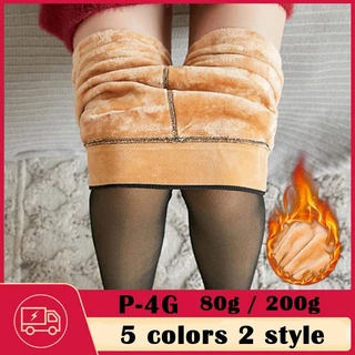 Meia Calça Térmica Forrada Legging Grossa De Lã Translúcida Inverno Quente Soft Velo Feminina Super Elástica Slim