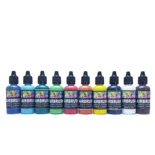 kit tinta acrilica para pincel e aerografo 10 cores