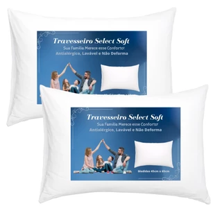 Kit 2 Travesseiros Select Soft Antialérgico Lavável Não Deforma